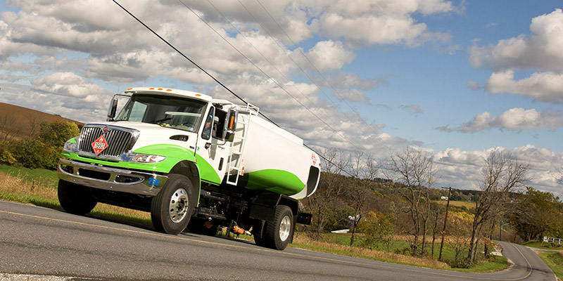 Heating oil truck on road